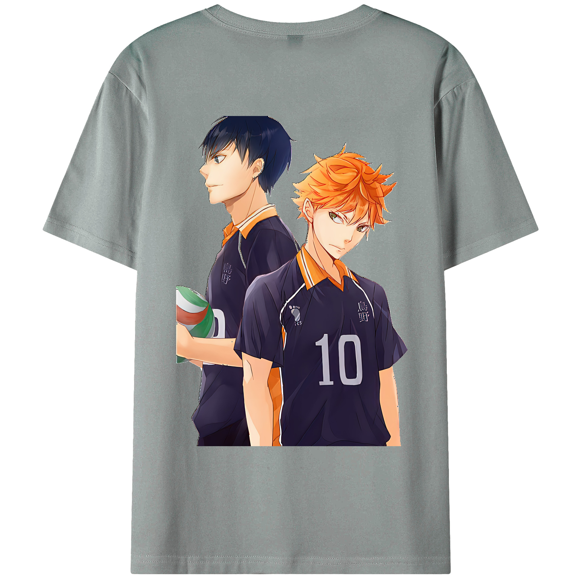 （画像用） ハイキュー!! Haikyu!! 綿100％ メンズ半袖Tシャツ（バックプリント） 通気性